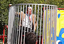 Steve in the dunking booth during Faith Fest at our church